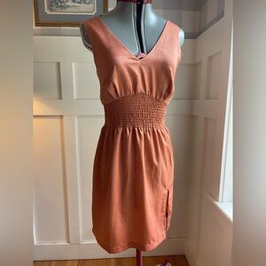MINKPINK Orange Sleeveless Sundress with Smocked Waist Size Large